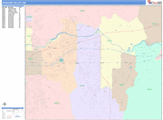 Spokane Valley  Wall Map Color Cast Style